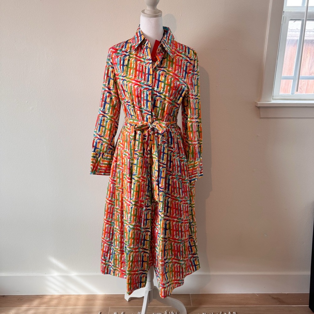 Carolina Herrera Multicolor Long Sleeve Dress